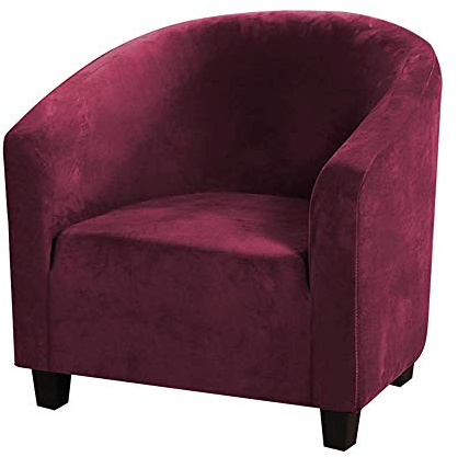 C/N Sesselbezug Samt Sesselüberwürfe Stretch sesselschoner Sesselbezug Elastisch Clubsessel husse Stuhlhusse Chesterfield tullsta Burgund