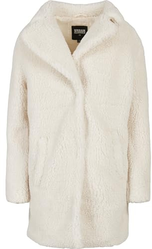 Urban Classics Damen Winter Jacke Ladies Oversized Sherpa Coat Jacket, Mantel mit Haken & Ösen-Verschluss, Größe XS bis 5XL
