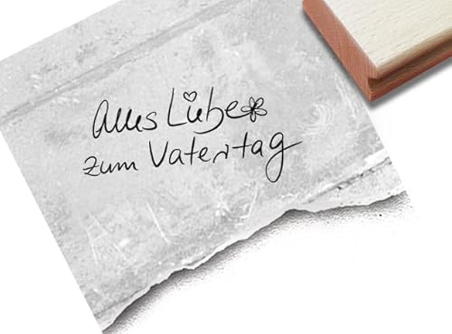 Stempel Alles Liebe zum Vatertag - Textstempel Papa Daddy Glückwünsche Karten Geschenkanhänger Basteln Vatertagsgeschenk Deko Scrapbook- zAcheR-fineT (klein ca. 47 x 23 mm)