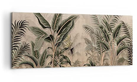 Panorama Bilder auf Leinwand 100x40cm Leinwandbild mit Rahmen Wald Blatt Baum Groß Wanddeko Bild Schlafzimmer Küche Wandbilder Dekoration Wohnzimmer Wall Decor Canvas Wand Kunstdruck Art AB100x40-5101