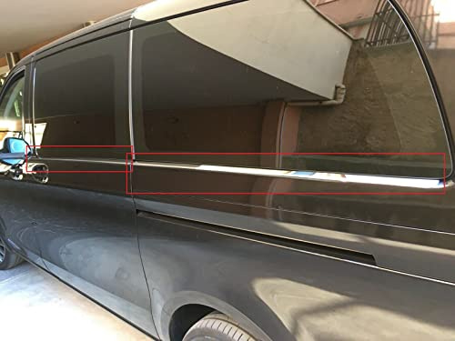 manox Kompatibel für Vito W447 2014+, für Doppelschiebetür Modelle Fensterbank Leisten Autozubehör Fensterrahmen Edelstahl Chrom extra langer Radstand L3 8St