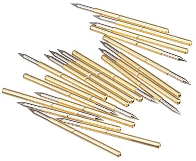 sourcing map 20 Stück Feder Prüfspitze Stift 1.7mm Spitze 33.35mm | Für Leiterplatten Testkontakt