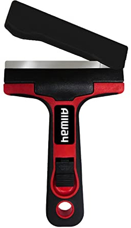 ALLWAY GTS-G Soft-Grip Glass & Tile Scraper with Snap-On Blade Guard, 4