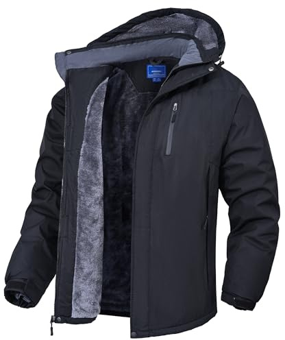Rapoo Winterjacke Herren Warme Wasserdichte Winddichte Fleece-Futter Outdoor Ski Snowboardjacke mit Abnehmbarer Kapuze