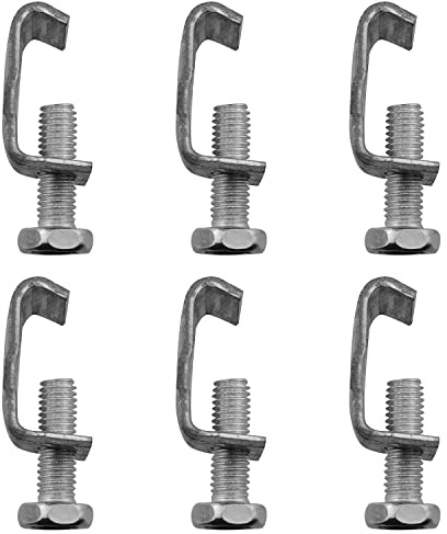 JCBIZ 6pcs Stainless Steel M8 Flange G-Clamps for Rectangular Tube Connection