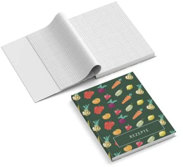 easyprint Notizbuch personalisiert mit Name/Wunschtext | Design Gemüse | 201 x 297 mm | DIN A4 | Hardcover | 128-seitig | Papier 100 g/m² | kariert | Tagebuch | Notizblock | Reisetagebuch | Rezepte