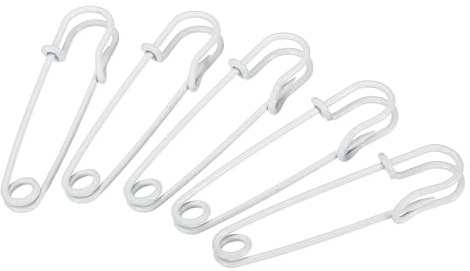 sourcing map 20 Stück Sicherheitsnadeln 6.3cm Groß Safety Pins Metall-Sicherheitsnadeln für Decken Röcke Handwerk Brosche Herstellung Weiß