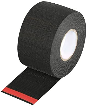 LSGGTIM 45 mm x 15 m Cinta de arnés ignífuga, cinta aislante negra, cinta aislante de fieltro para coche, arnés de cables, cinta de tela, cinta eléctrica para reparación, cinta impermeable, cinta