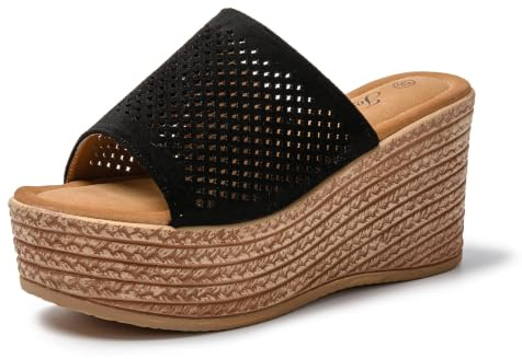 JOMIX Sandales Compensées Femme Sandale Femme Tongs Compensé d'été Espadrilles Femme pour Maison Piscine Plage