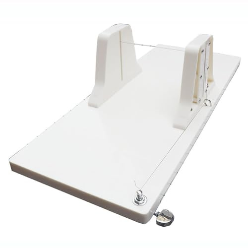FAcoLL Adjustable Slab Soap Cutter, Acrylic Push Soap Cutter with Single Wire, DIY Homemade Soap Cutting Machine with Scale, Soap Making Loaf Slicer, for Soap Candles Trimming