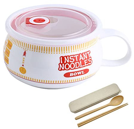 Keramische Ramenschalen, Porzellanschalen for Suppe, Suppentassenschalen, 850 ml Mikrowellen-Nudelschüssel mit Deckel, Keramikschüssel for Schlafsaal, japanische Nudelschüssel-c (Farbe: D) ( Color : O