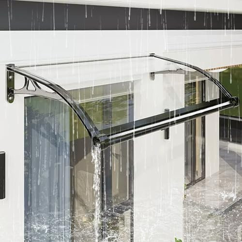 Exterieur muet protection Solaire Toit Abri, Polycarbonat Auvent De Porte Entrée, Moderne Aluminium Toit Protection D'abri, Arc Marquise De Porte D'Entrée avec rainure de drainage, Protection UV. ( Co