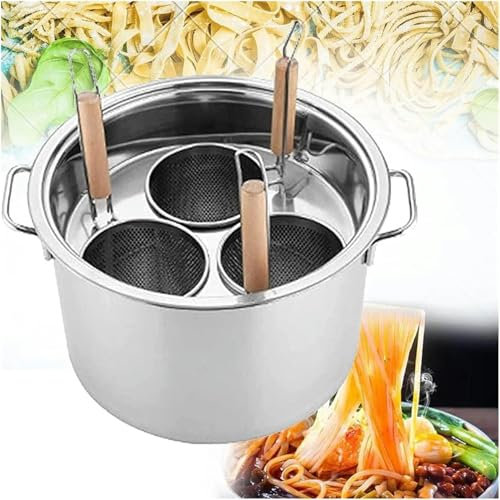 PGKTKCWH Pentole per Pasta in Acciaio Inox con cestello per Inserto colino, Set per Cucinare Pasta, tagliatelle, Verdure, Gnocchi, Utensili da Cucina per la casa, Ristorante
