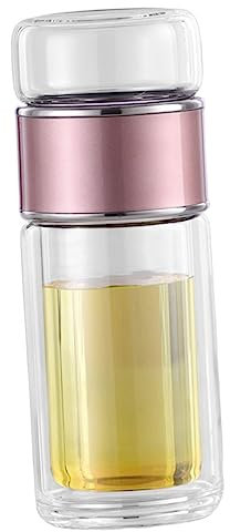 Garneck Bottiglia in Vetro Da 250 Ml Infusore Per Tè in Acciaio Resistente Bicchiere Da Tè Portatile Anti-perdite Sfuso e Acqua Da Viaggio Adatto a Famiglia e Amici