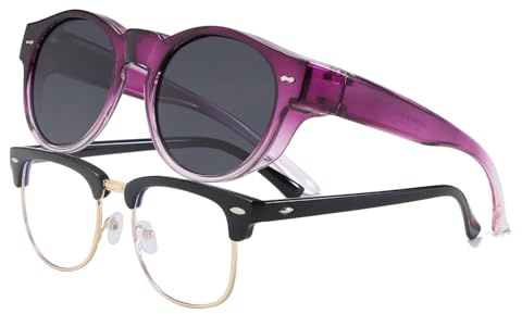Long Keeper Polarisierte Überzieh Sonnenbrille Damen Runde Sonnenbrillen über Brillen Trendige Überbrille für Brillenträger Fahren Reisen Passen Über Sonnenbrillen