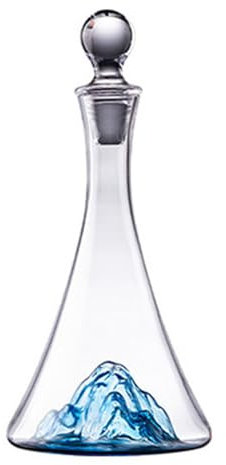 Carafe à vin en cristal avec bouchon en verre, carafe à vin rouge Iceberg, carafe à vin rouge à séparation rapide, accessoires à vin (1300 ml, bleu)