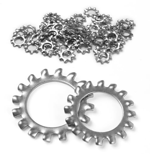 BOUMVID Rondelles de Blocage 304 Acier Étoile Inox M10 x 18mm, 50 Pièces Rondelles de Verrouillage à Vitesse Rapide en Acier Inoxydable, Rondelle Dentées Extérieures Rondelle à Ressort de Serrage