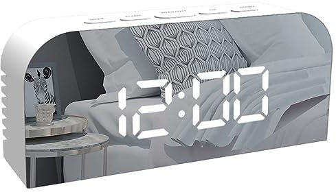 Cabilock Digital Uhr Für Und Mädchen Student Nacht Licht Digital Uhr Gespiegelt Bildschirm