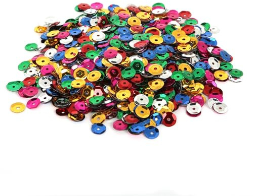 Rainbow Mix Sequins,Sequins for Crafting,10000Pcs 6mm Mixed Bulk Loose Round Button Cup Sequins for Crafts Sewing Christmas DIY Jewelry Arts Decoration Craft Supplies