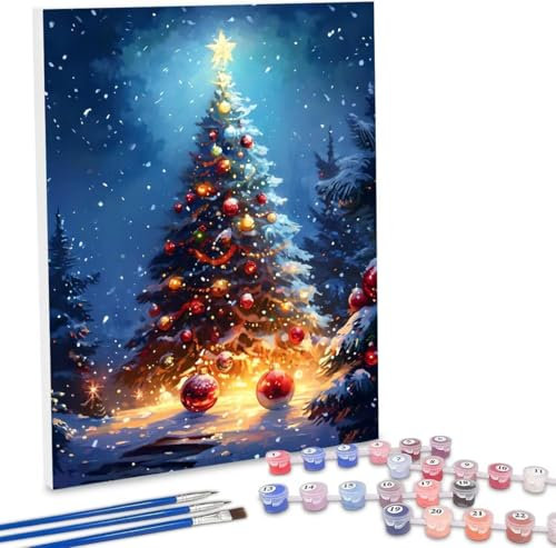 Paint by Numbers for Adults DIY Paint by Numbers Christmas Tree for Beginners Painting by Numbers on Canvas DIY Acrylic Paints Set Paint by Numbers Kits for Adults Perfect for Gifts Decor 28x36in G721