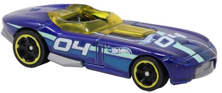 Hot Wheels Parte di ricambio per veicolo pressofuso da collezione Playset BDD04 - Ricambio blu convertibile con strisce azzurre e 04