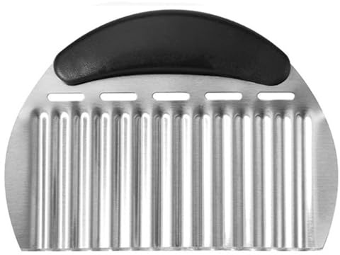 Potato Cutter Crinkle Cutter, Stainless Steel Potato Slicer, 4.5x6.3 Inch Potato Cutter with Easy Grip Handle, Easy to Clean French Fry Cutter for Carrot