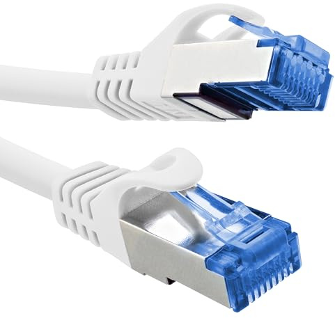 InLine Câble patch 72601W Cat.6A, S/FTP, TPE (LSZH), CCA, PoE, LAN, Ethernet, câble réseau RJ45 Gigabit, blanc, 1 m