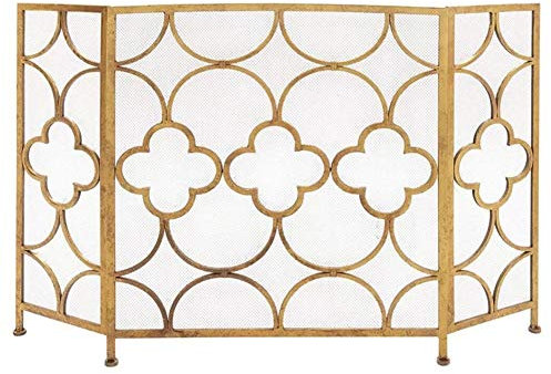 Grille de Protection pour cheminée, 3 Panneaux, en Fer forgé, Moderne, pour cheminée de Salon, Foyer Ouvert ou à gaz