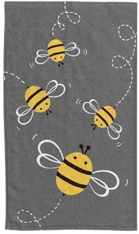 damaloo Kinderhandtuch 30x50 cm aus Baumwolle – Gästehandtuch mit Bienen Motiv – Kleines Handtuch für Jungen & Mädchen – Händetuch oder Waschlappen für Kinder