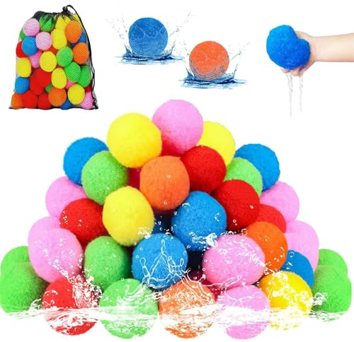 Wiederverwendbare Wasserschwammbälle, Kiddospace Wiederverwendbare Wasserschwammbälle, 2025 neue Pool-Wasserballons für Outdoor-Spielzeug und Spiele, Sommer, weiches und sicheres Spielzeug für Pool