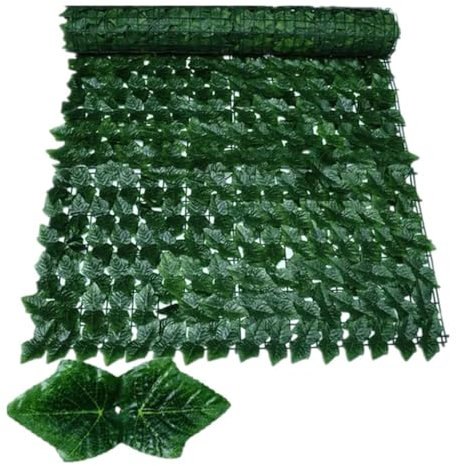 Clôture de lierre artificiel - 100/300 cm - Vert - Brise-vue - Feuille de lierre synthétique - Pour extérieur, jardin, balcon, plantes grimpantes - 50 x 300 cm
