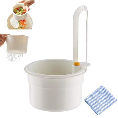 Sink Strainer Basket, Adjustable Sink Filter Tray Tap, Kitchen Faucet Hanging Filter Basket, Plastic Sink Drain Basket with Bottom Release, Sink Food Waste Collector, for Food Waste Leftovers (White)