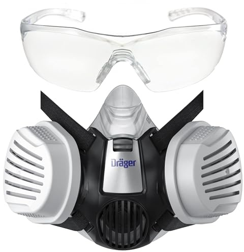 Dräger X-plore 3300 Halbmasken-Set mit P3 R Partikelfilter & Schutzbrille | Inklusive Schutzbrille X-pect 8320