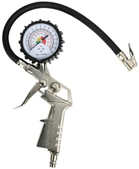 paymali Reifenfüll-Messgerät Manometer-Messbereich: 0-16 bar, Schlauchlänge: 400 mm, Manometer-Durchmesser: 63 mm I Reifendruck-Prüfer für Auto, Motorrad, LKW UVM.