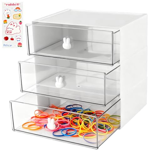 CHUENKUK 3 Stück Tee Aufbewahrung, 23x17x8cm stapelbar weiß Kunststoff Teebox Schreibtisch Organizer, Büro Organizer für Teebeutel, Kaffeebeutel, Zucker, Büro und Schreibtisch