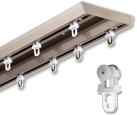 Asta per tenda silenziosa a 2 vie per montaggio a soffitto, divisorio per soggiorno, camera da letto, ospedale, perfetto per tende e soluzioni per la privacy, design durevole ed elegante