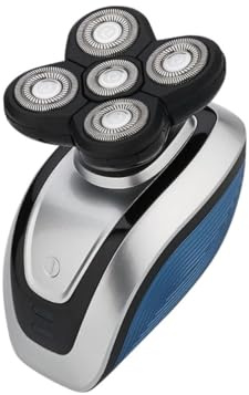 CLISPEED Rasoio Elettrico Uomo a 5 Lame Testine Flottanti 4D Tagliacapelli e Rasoio Ricaricabile USB Pennello Rotante per Viso Ipx6 Resistente All’Acqua per Rasatura Barba e Chioma
