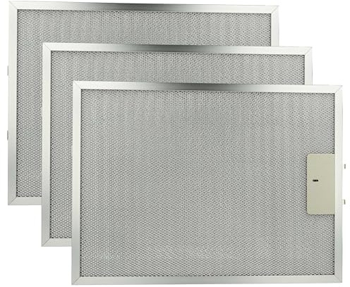 vhbw 3x filter metallfettfilter kompatibelt med Electrolux DVL 6000 CN 94212292100, DU 4161-W 94212274500 Extraktorfläkt – 38 x 28,3 x 0,9 cm metall
