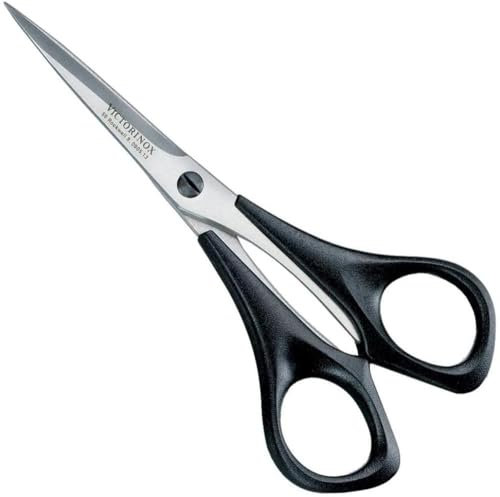 Victorinox, forbici da casa in acciaio inossidabile per mancini, lunghezza totale: 13 cm, manico in plastica, nero