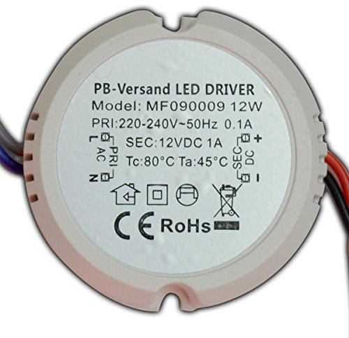 LED Trafo 12 Watt 12V DC rund kreis Leuchtmittel Transformator Netzteil Driver Vorschaltgerät Unterputzdose Verteilerdose