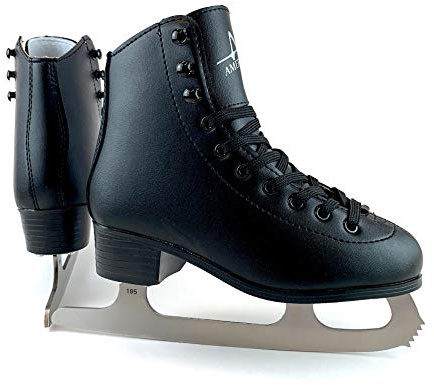 American Athletic Shoe Boy's Tricot Lined Figure Skates, Black, 3 (51703)