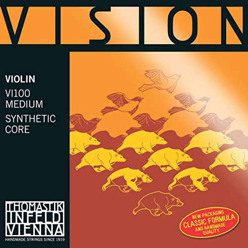 Thomastik Cuerda para violín 4/4 Vision - cuerda Re núcleo sintético, entorchado en plata pura, medio