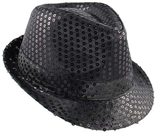 Schwarzer Paillettenhut Pailletten Hut Glitzer Schwarz
