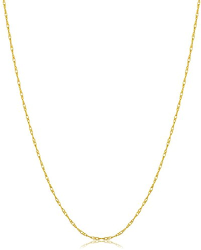 Kooljewelry Womens Chain Elegant Rope - 10k Gold Rope Chain Necklace Thin for Women