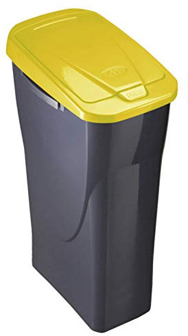 MONDEX Cubo con Tapa 25 L ECOBIN con Tapa de Color Amarillo 21,5x36x51 cm