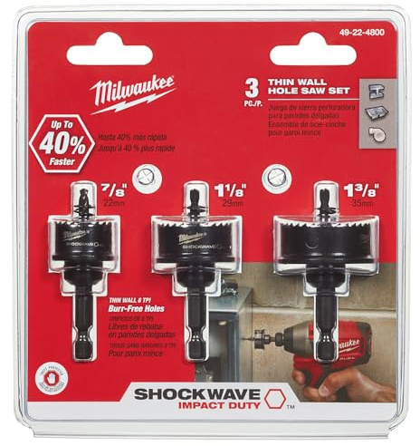 Milwaukee Shockwave 49224800, Hole Saw 3 Piece Kit