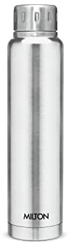MILTON Thermos Insulated Water Bottle 25 oz (750 ml) Stainless Steel Double walled vacuum flask for 24 Hours Hot and Cold Drinks, Leak Proof for Travel, Office, Gym, Elfin 750 Silver