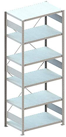 CLIP 100 GR 2500 x 1000 x 600 RAL 7035 kpl. mit 6 Böden
