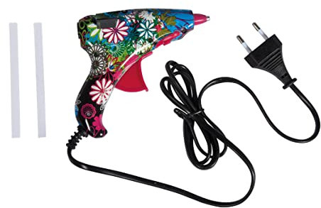 Rayher Pistola de silicona caliente, estilo Jungla, 12x12 cm, incluye barras de silicona, 30216000