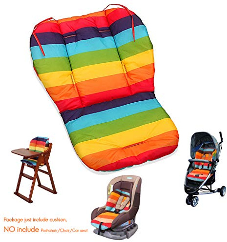 Fitzulam Stroller Cushion Waterproof Baby Highchair Padding Liner Childs Car Seat Infant Breathable Pad Pram Mat Breathable Pad Infant Pram Mat (Rainbow)
